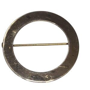 Vintage P&B Signed Sterling Silver Circle Brooch Pin  Minimalist Scarf Pin